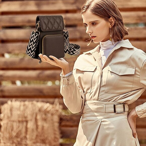 Versatile Burgundy Crossbody Purse with Card Slots & Adjustable Strap for Women - Picture 6 of 6